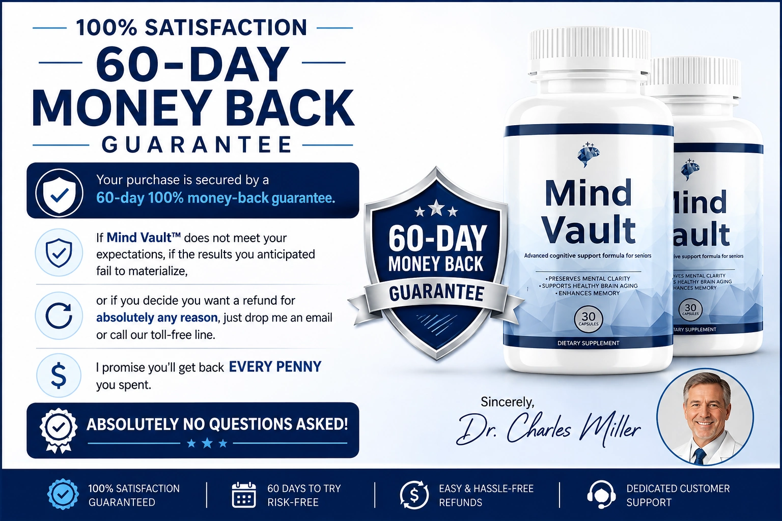 Mind Vault 60-day guarantee badge