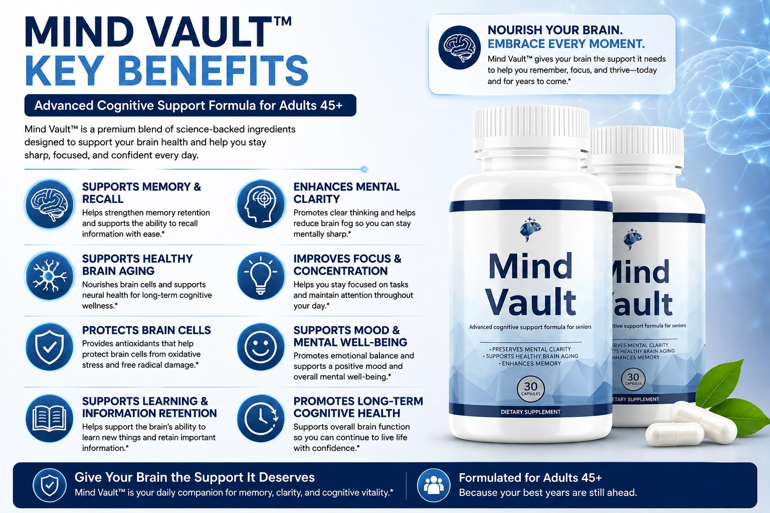 Mind Vault cognitive benefits illustration